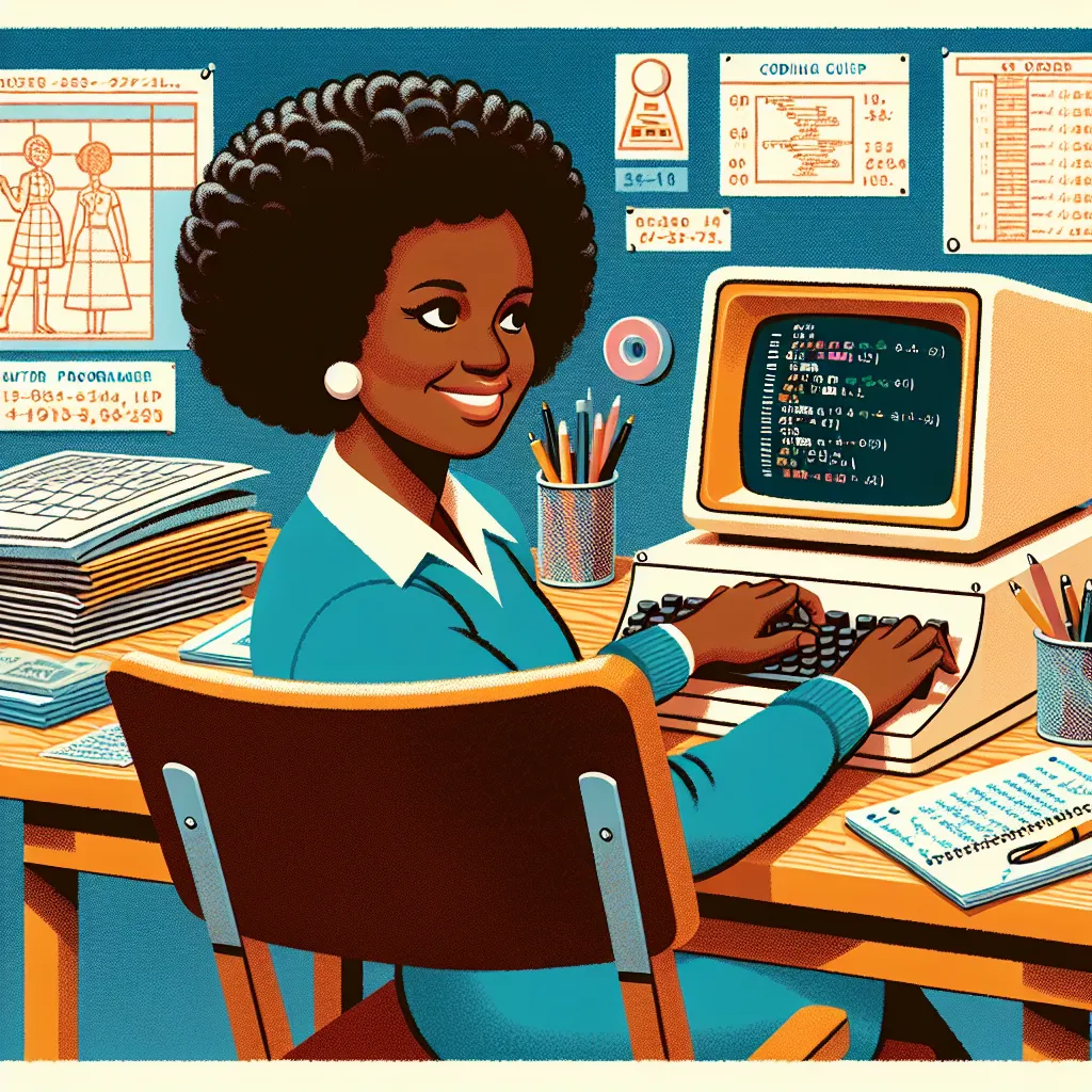Dorothy Vaughan at her desk