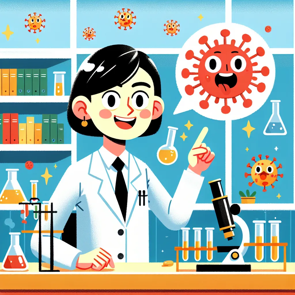 Image: Flossie Wong-Staal in her lab, examining scientific equipment with a smile