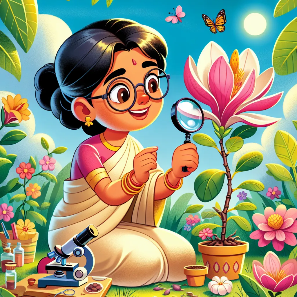 Janaki Ammal examining plant specimens