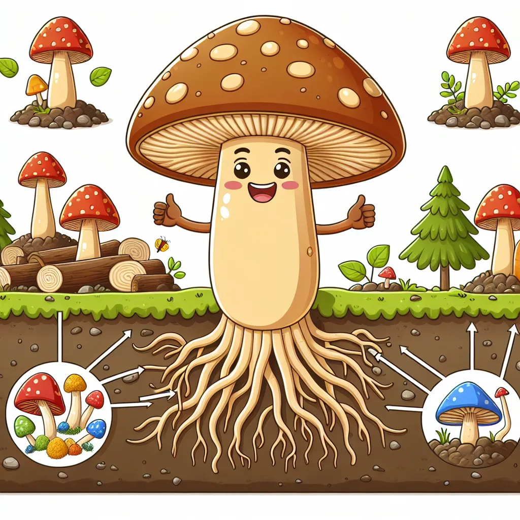 A cluster of mushrooms growing on a decaying log