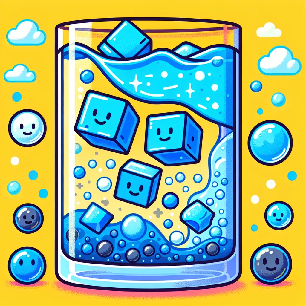 A giant ice cube floating on water